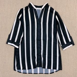 Black & White Stripe 3/4 sleeve blouse